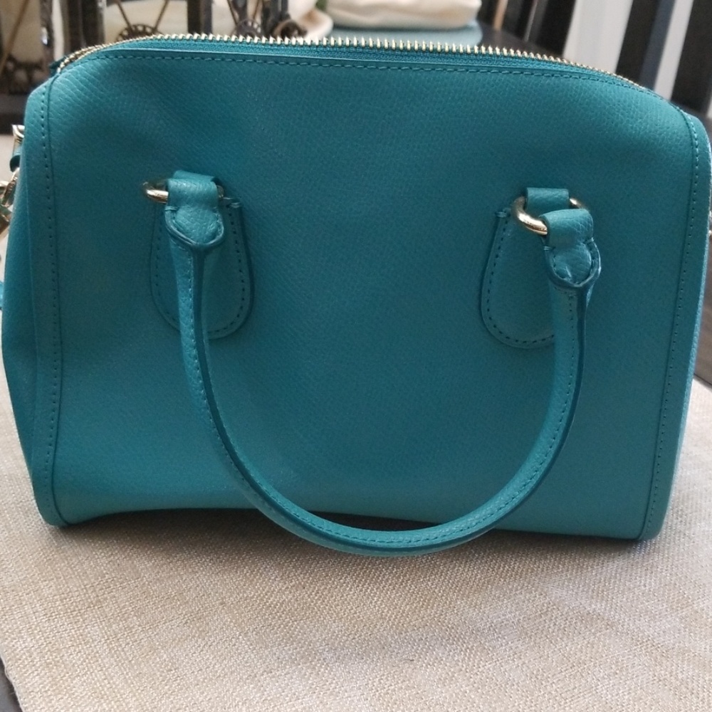 NWOT Coach Satchel "Miami Dolphins color Teal" - Picture 3 of 4
